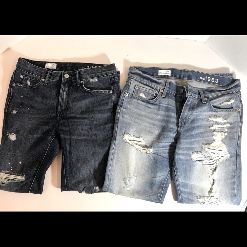 2 pr Gap Real Straight, Sexy Boyfriend NWOT 26R NEVER SECONDHAND Price Firm